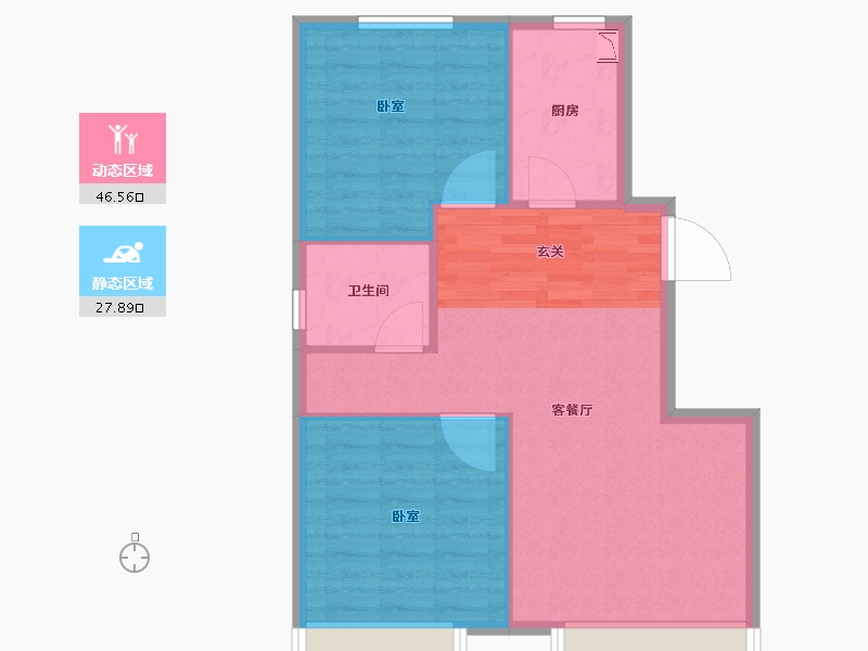 内蒙古自治区-呼和浩特市-泽信云筑-68.00-户型库-动静分区