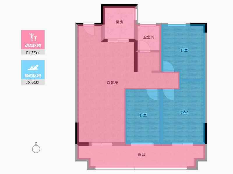 河南省-南阳市-星旺·水韵绿庭-86.59-户型库-动静分区