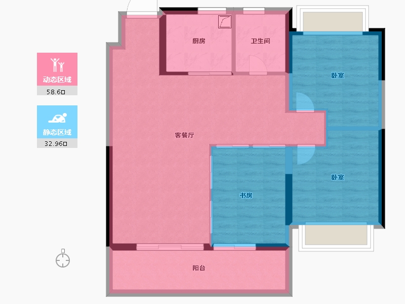 江苏省-无锡市-铂宸府-83.16-户型库-动静分区