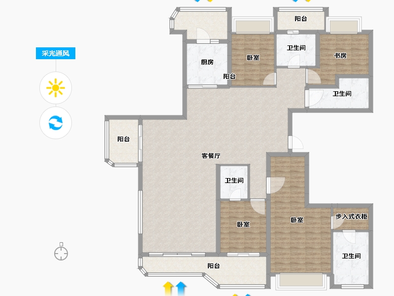 江苏省-常州市-蓝光黑钻-176.00-户型库-采光通风