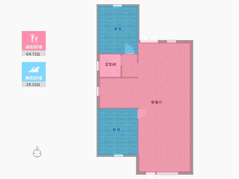 辽宁省-营口市-富玺•尚东府-84.41-户型库-动静分区