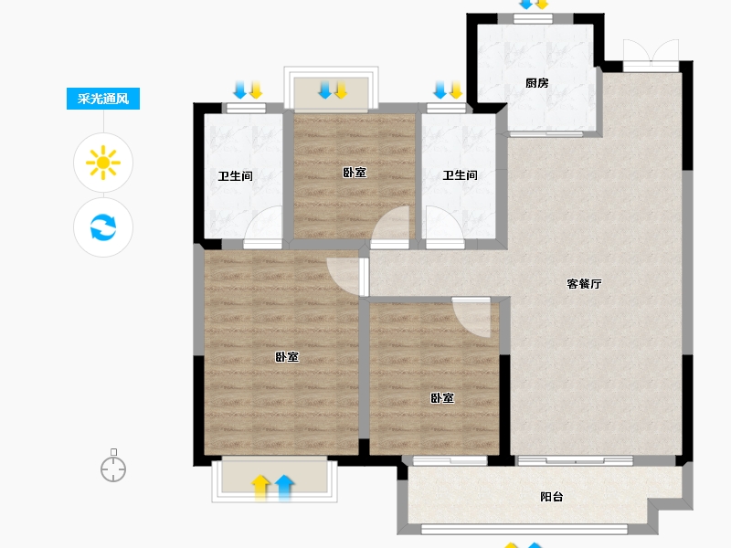 江西省-上饶市-嘉福未来城-100.00-户型库-采光通风