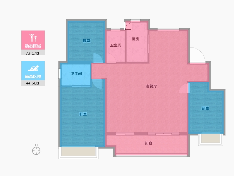 安徽省-合肥市-长歌云麓大观-107.00-户型库-动静分区