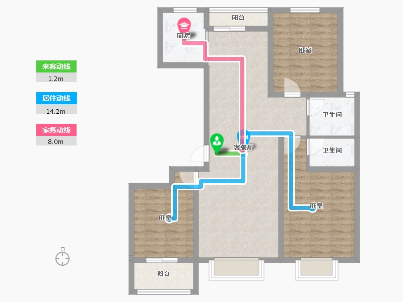 山东省-枣庄市-景泰清华苑-93.09-户型库-动静线