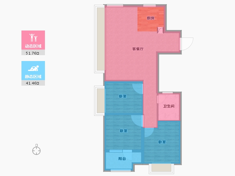 山东省-烟台市-万科壹都会-84.00-户型库-动静分区