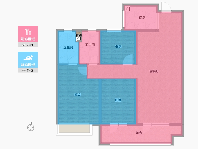 山东省-烟台市-万科壹都会-98.21-户型库-动静分区