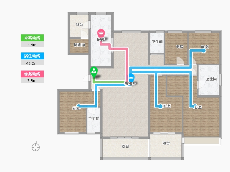 河南省-郑州市-碧桂园双湖城-216.20-户型库-动静线