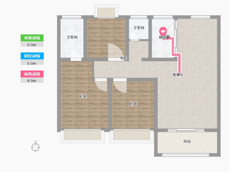 河南省-驻马店市-圣菲城滨江花园-100.74-户型库-动静线