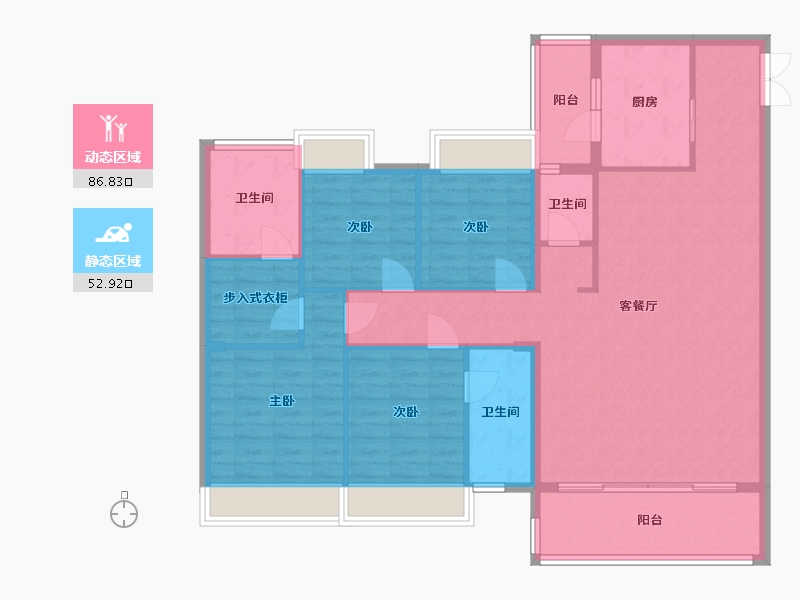 广东省-河源市-东江湾-126.95-户型库-动静分区