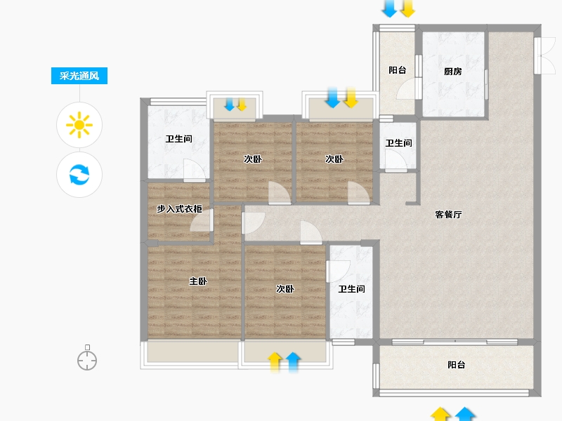 广东省-河源市-东江湾-126.95-户型库-采光通风