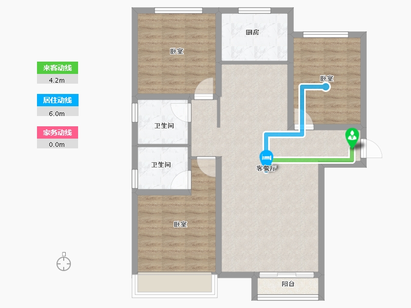 内蒙古自治区-呼和浩特市-松江左右城-86.50-户型库-动静线