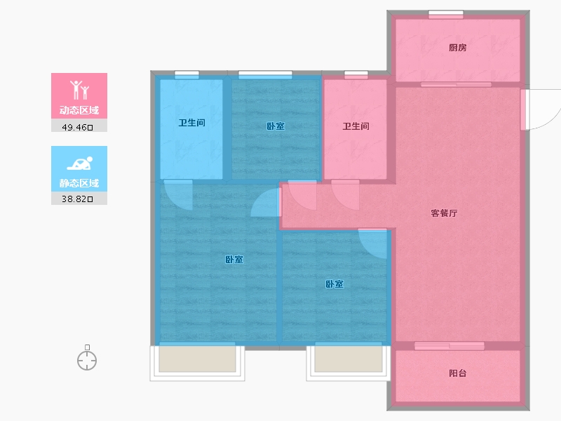 河南省-郑州市-龙湖·天境-79.48-户型库-动静分区