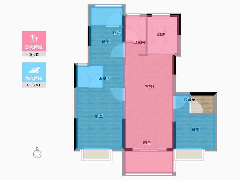 江苏省-南京市-海伦堡璟和府-88.01-户型库-动静分区