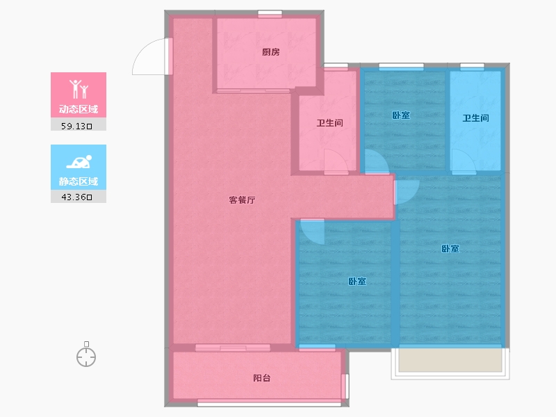 河南省-郑州市-龙湖·天境-92.00-户型库-动静分区