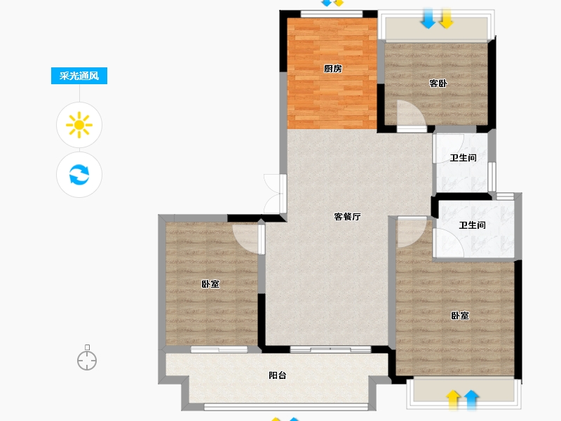 河南省-信阳市-春晖世和府-102.01-户型库-采光通风