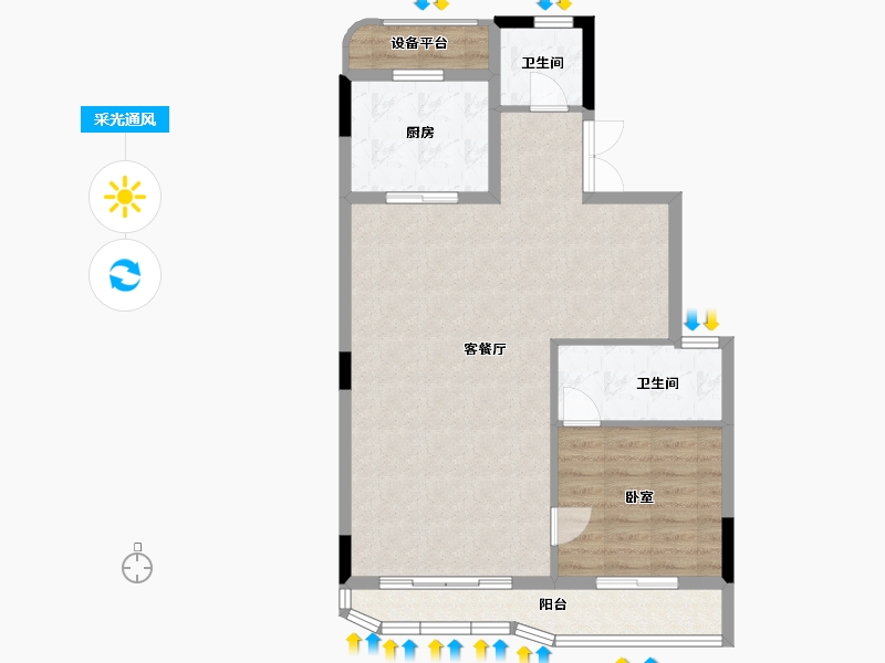 浙江省-绍兴市-嵊州金昌香湖明月-78.88-户型库-采光通风