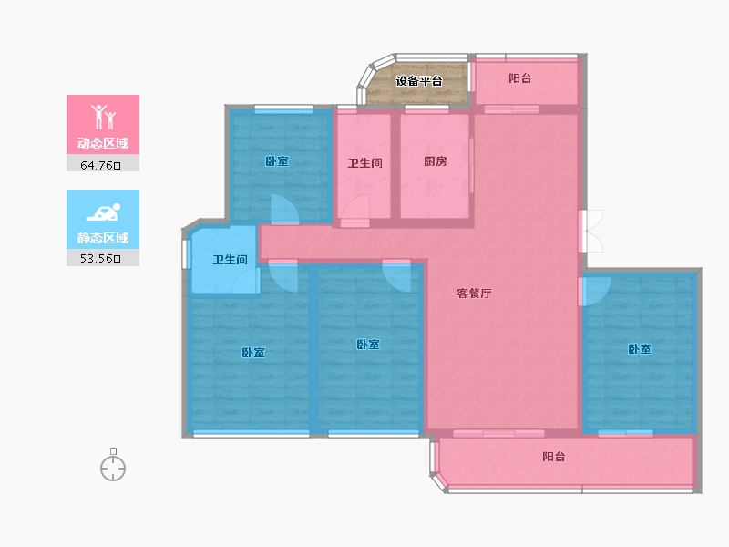 浙江省-绍兴市-嵊州金昌香湖明月-108.15-户型库-动静分区