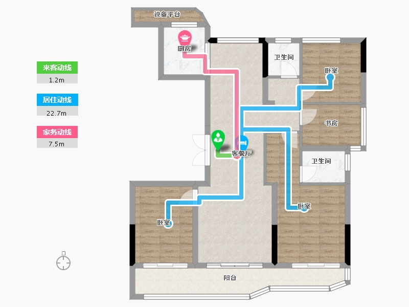 浙江省-绍兴市-嵊州金昌香湖明月-99.97-户型库-动静线