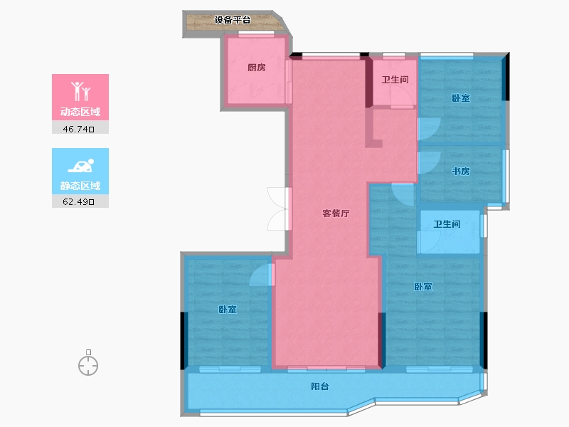 浙江省-绍兴市-嵊州金昌香湖明月-99.97-户型库-动静分区