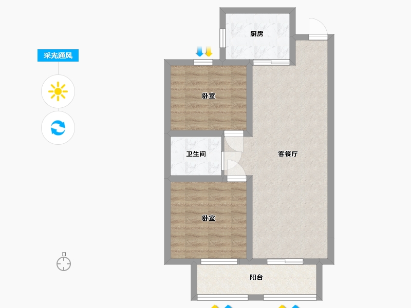 河北省-邢台市-领世城邦-63.79-户型库-采光通风