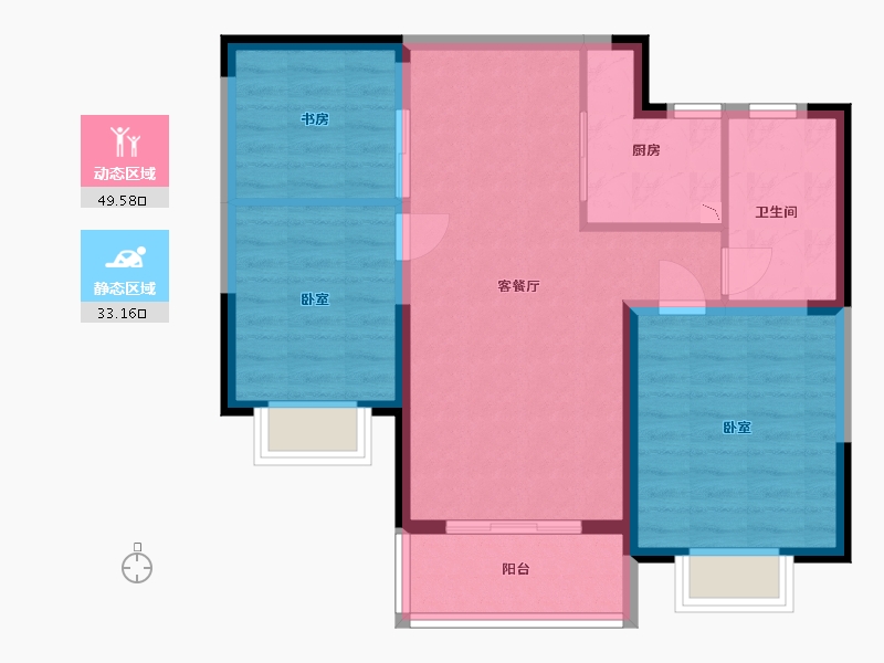 江苏省-无锡市-弘元星悦里-74.00-户型库-动静分区