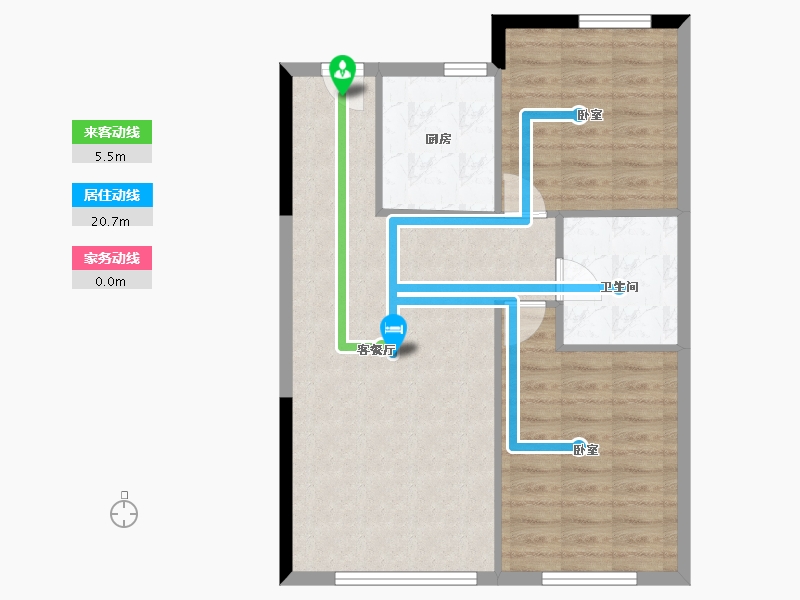 内蒙古自治区-呼和浩特市-松江左右城-68.78-户型库-动静线