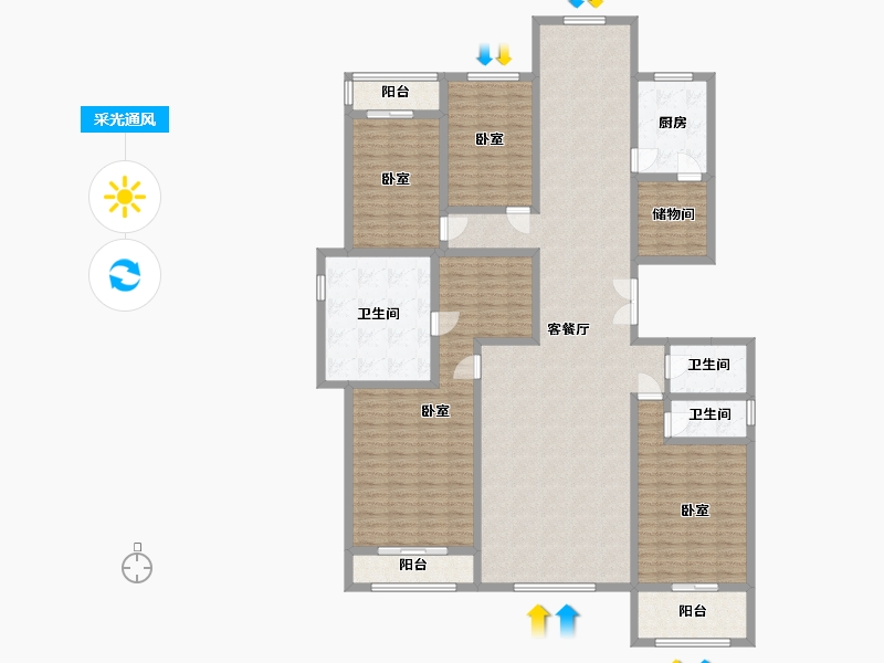 河北省-邢台市-领世城邦-193.77-户型库-采光通风