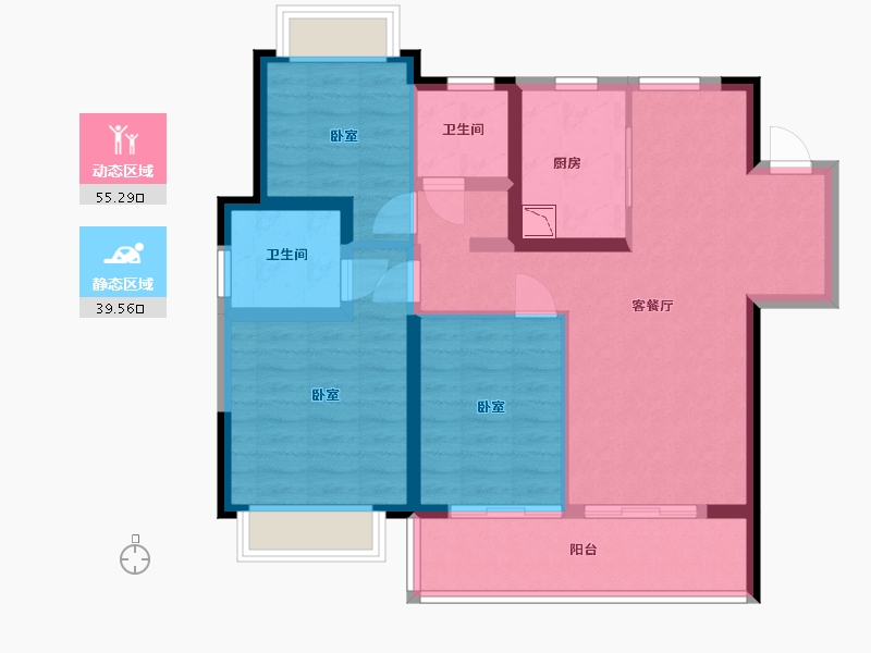 江苏省-无锡市-山河万象-84.00-户型库-动静分区