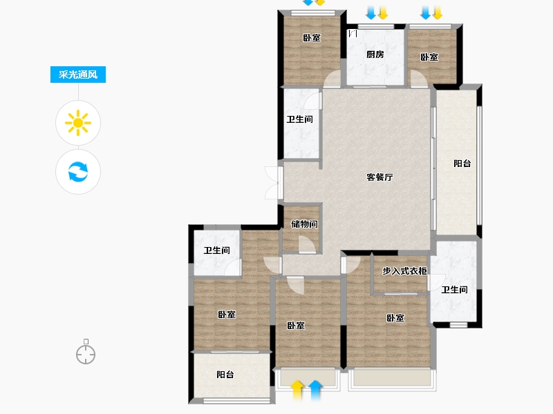 浙江省-杭州市-观品名寓-151.37-户型库-采光通风