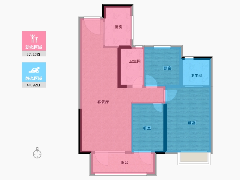 山东省-淄博市-淄博周村吾悦广场-88.00-户型库-动静分区