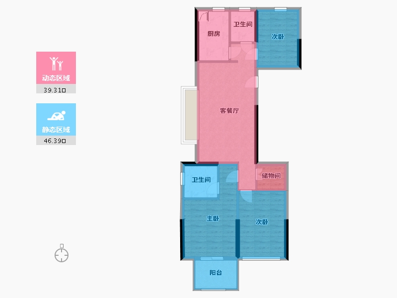 浙江省-金华市-新城盛昱-76.00-户型库-动静分区