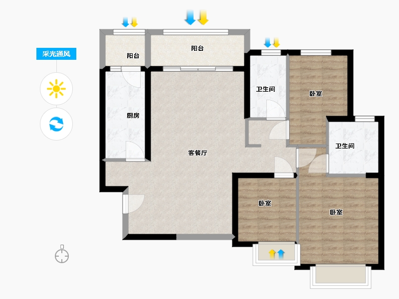 山西省-太原市-恒大檀溪郡-97.00-户型库-采光通风