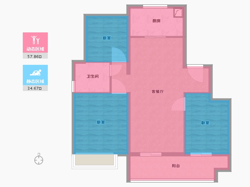 安徽省-合肥市-长歌云麓大观-83.12-户型库-动静分区