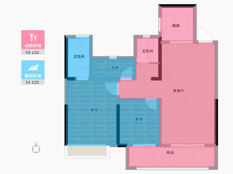 江苏省-常州市-嘉宏空港国际星光城-87.00-户型库-动静分区