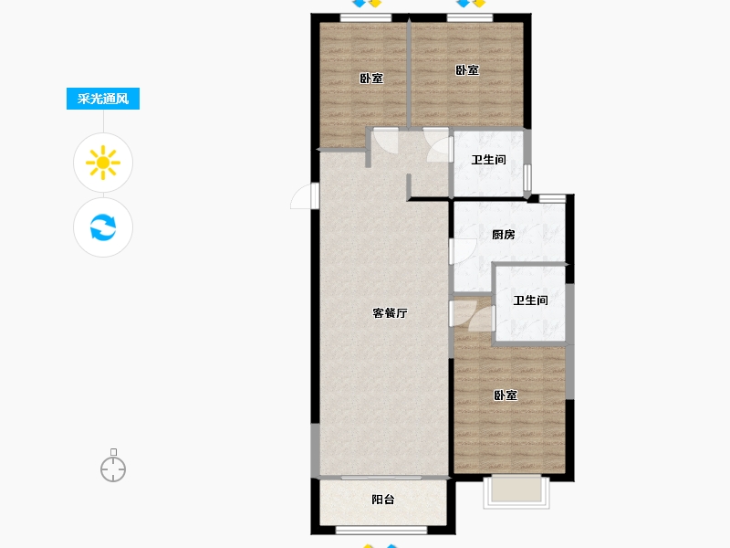 山西省-太原市-富力城玖院-99.00-户型库-采光通风