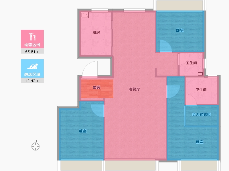 内蒙古自治区-呼和浩特市-泽信云筑-100.00-户型库-动静分区