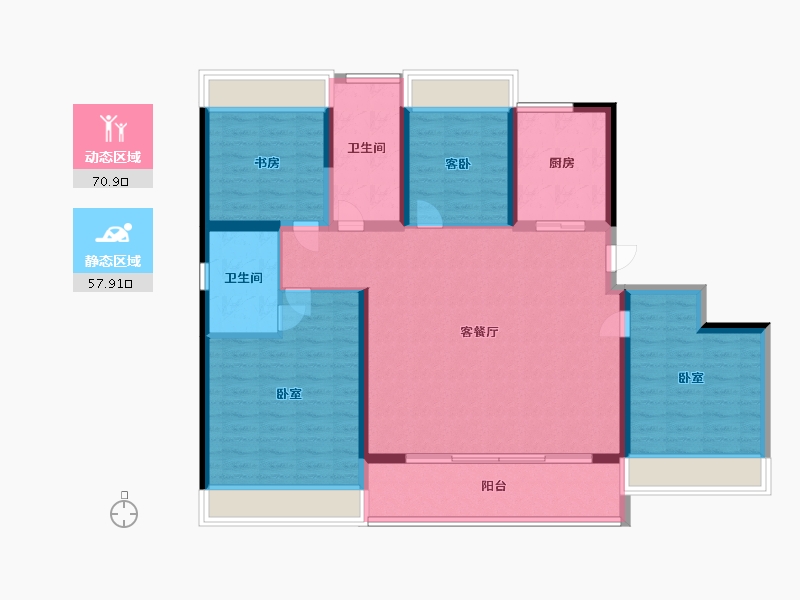 江苏省-淮安市-金禧园-116.18-户型库-动静分区