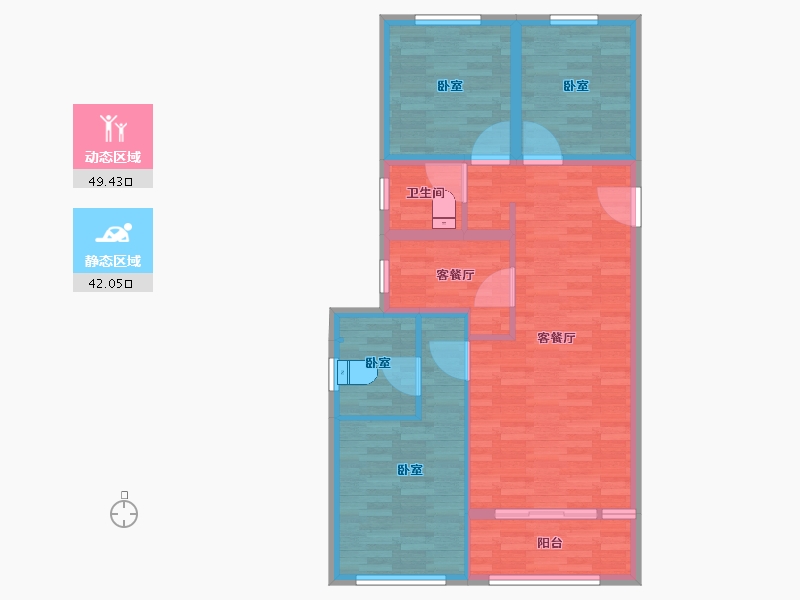 江苏省-无锡市-小区房-82.14-户型库-动静分区