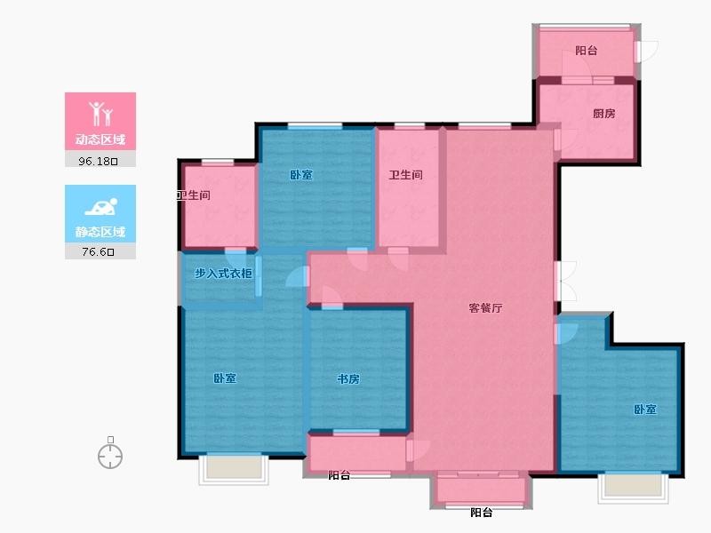 河南省-郑州市-国泰观邸·悦峰-154.54-户型库-动静分区