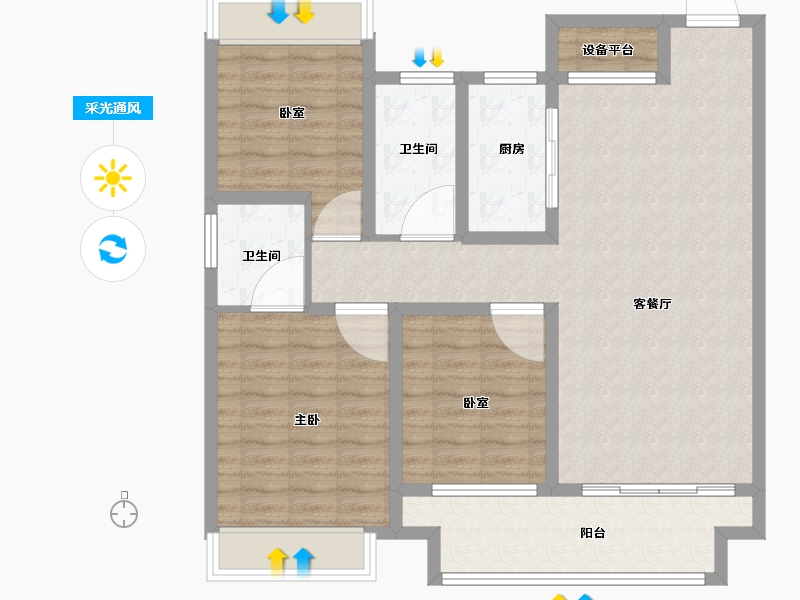 河南省-信阳市-商城建业府-100.00-户型库-采光通风