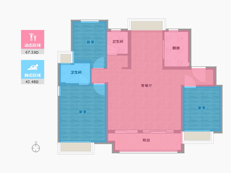 江苏省-扬州市-远洋·广陵宸章-100.00-户型库-动静分区