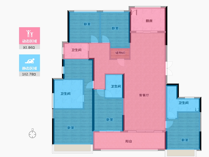 浙江省-杭州市-观品名寓-178.39-户型库-动静分区