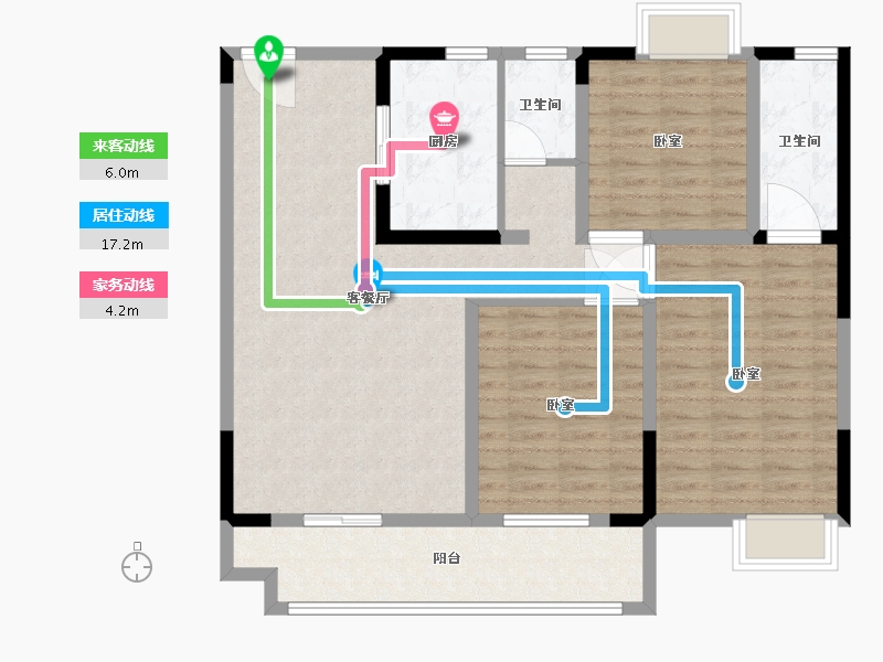 河南省-南阳市-星旺·水韵绿庭-103.94-户型库-动静线