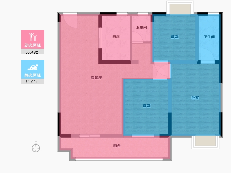 河南省-南阳市-星旺·水韵绿庭-103.94-户型库-动静分区