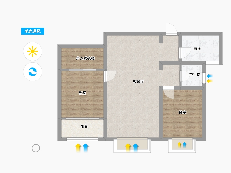 山东省-滨州市-香溪翠庭·臻园-69.97-户型库-采光通风