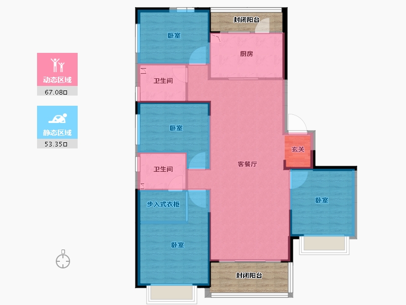 山西省-吕梁市-吕梁恒大御府-121.68-户型库-动静分区