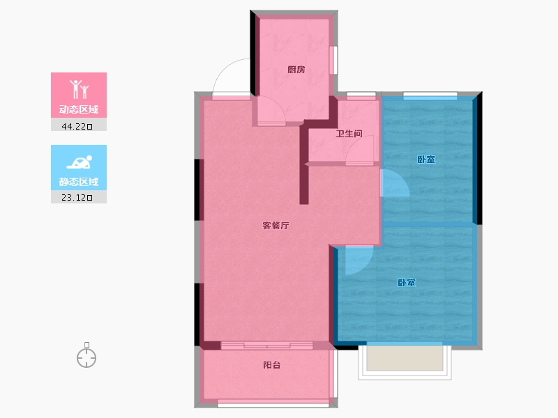 江苏省-南京市-凤汇壹品-60.00-户型库-动静分区