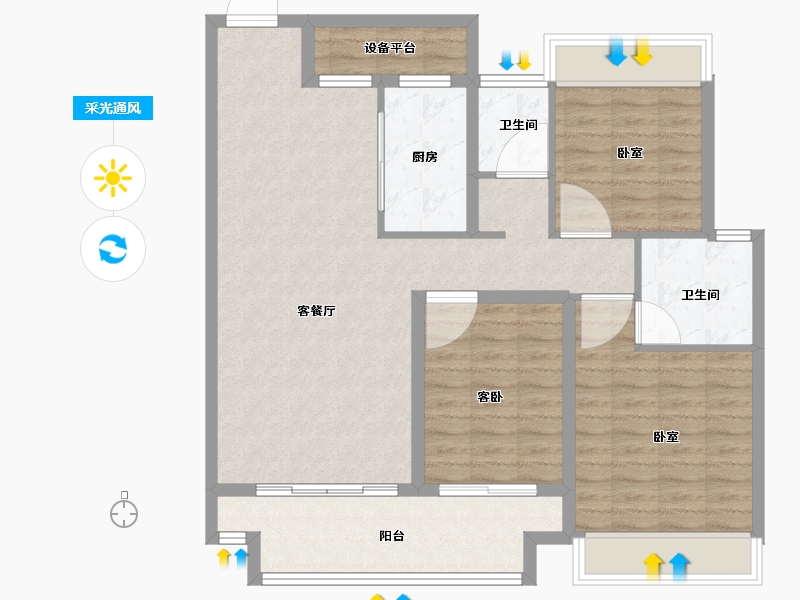 河南省-信阳市-商城建业府-100.00-户型库-采光通风