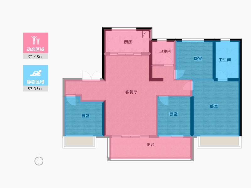 江苏省-徐州市-金泰·悦城-104.00-户型库-动静分区