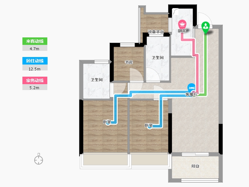 浙江省-杭州市-香悦和鸣府-71.01-户型库-动静线